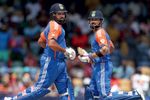 Rohit Sharma and Virat Kohli in the T20 World Cup final at the Kensington Oval, Barbados, June 29, 2024