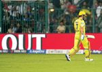 MS Dhoni walks off the field after losing his wicket in Bengaluru, May 3, 2025