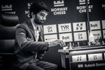 D Gukesh at Stavanger in the sixth round of Norway Chess