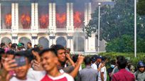 Protesters outside Singha Durbar, Kathmandu, September 9, 2025