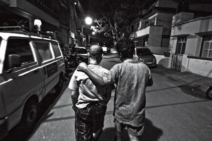 Undocumented citizen: Gee Imaan Semmalar (right) with a friend in Bangalore (Photo: Javed Iqbal)