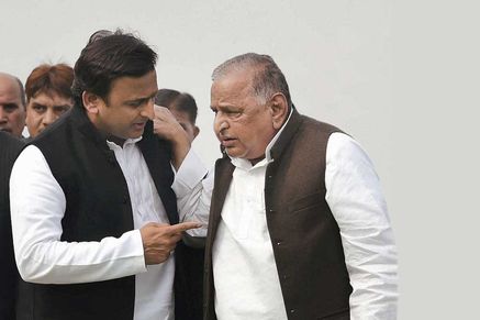 Akhilesh and Mulayam Singh Yadav