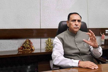 Vijay Rupani at his office in Gandhinagar, November 2017