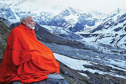 Modi in meditation, Kedarnath, May 18