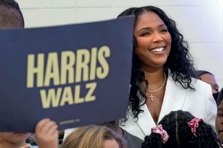 Lizzo at a Kamala Harris rally in Detroit