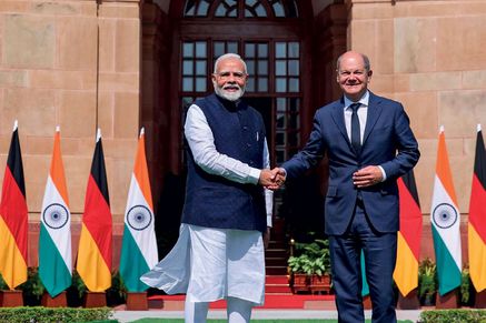 Narendra Modi and Olaf Scholz, New Delhi, October 25, 2024