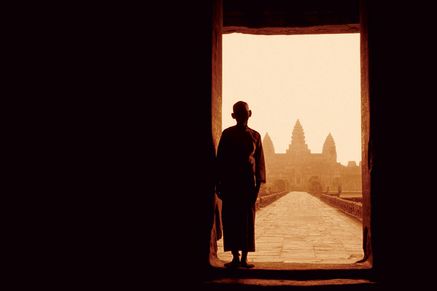 A priestess at Angkor Wat