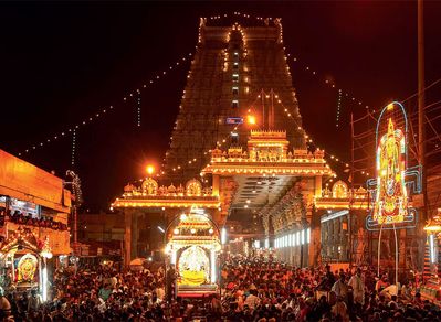 The Karthigai Deepam festival in Tiruvannamalai, Tamil Nadu