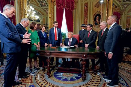 Donald Trump at the signing ceremony in the President’s Room at the Capitol, Washington DC, January 20, 2025