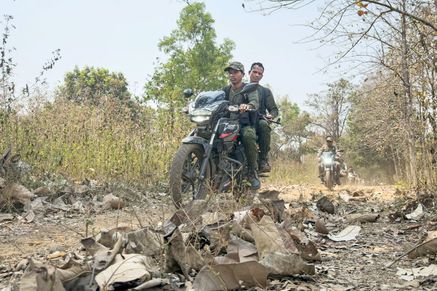 A District Reserve Guard patrol in Dantewada, Chhattisgarh, March 16, 2025