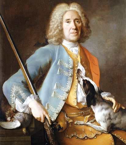 Sportsman holding a Gun with a Hound by Jean-Baptiste Oudry