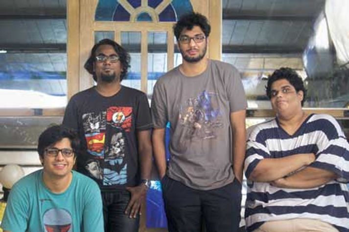 All India Bakchod: (L-R) Rohan Joshi, Ashish Shakya, Gursimran Khamba, Tanmay Bhat