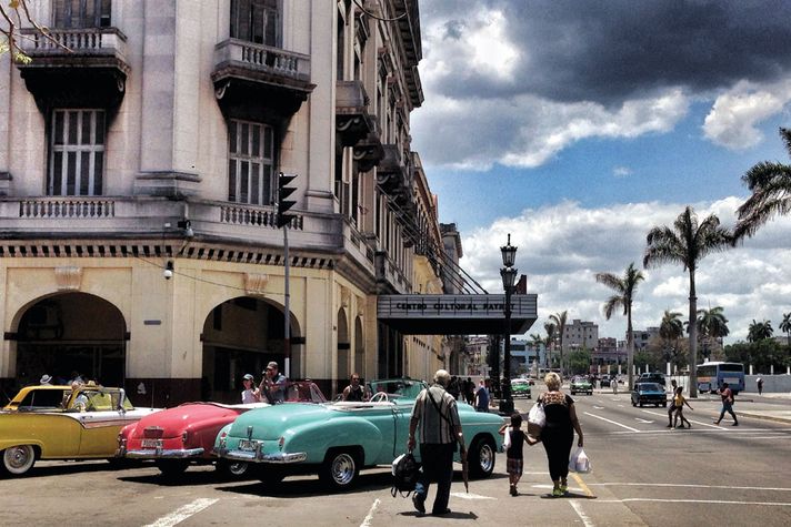 In Cuba, you take note of perspective. There are the streets of Havana with Spanish-colonial houses