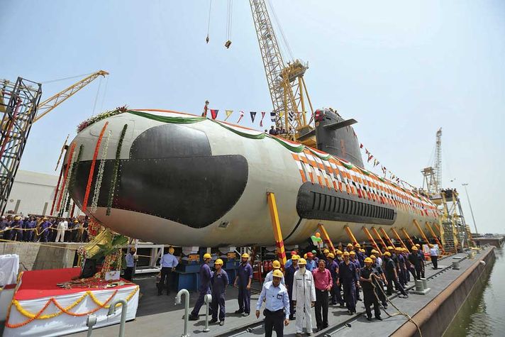 The Scorpene at Mazagon Docks in Mumbai