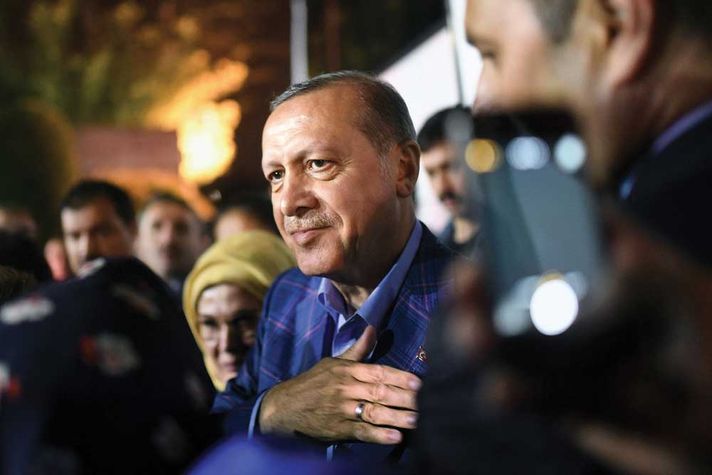 Erdoğan meets supporters at a rally in Istanbul after he claimed victory in the April 16th referendum (Photo: Getty Images)