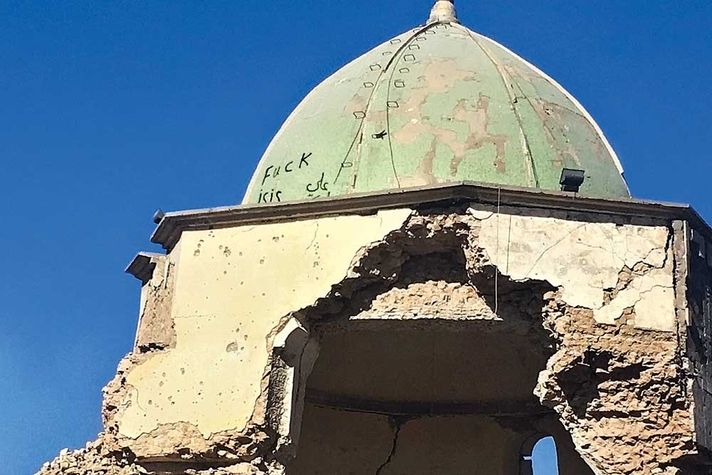 Al-Nuri mosque which was destroyed this July