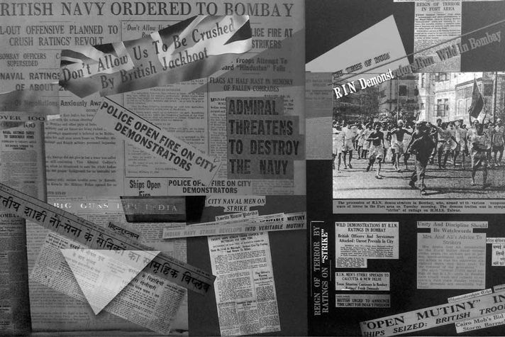 Newspaper reports of the naval mutiny published in February 1946