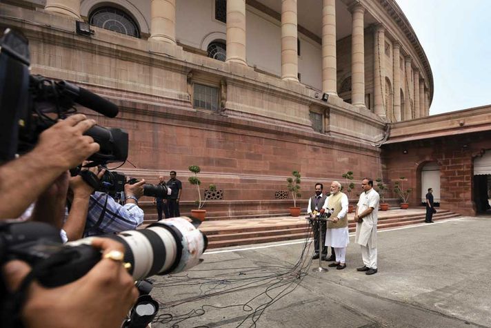 Narendra Modi on the first day of Lok Sabha’s Monsoon Session, July 2017