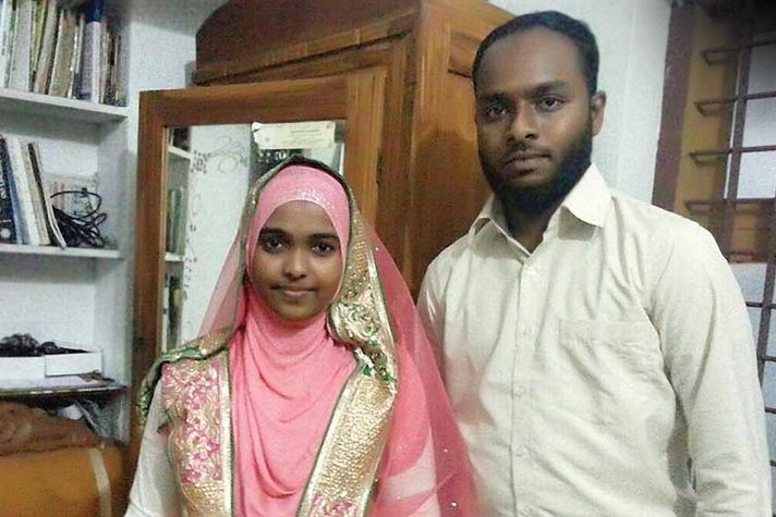 Hadiya with Sahfin Jahan on January 19th, the day of their wedding, which was later annulled by the high court