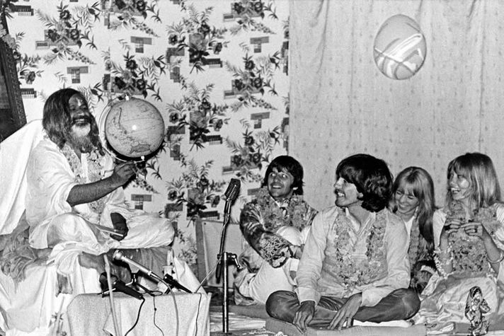 The Beatles with Maharishi Mahesh Yogi in Rishikesh