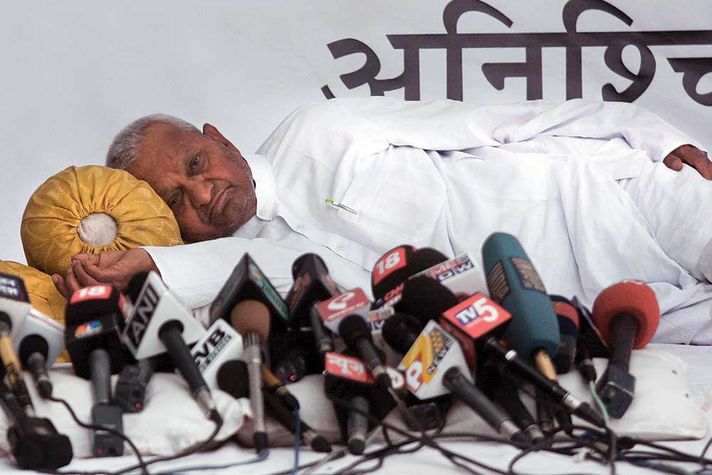 Anna Hazare’s hunger strike at the capital’s Ramlila Maidan, 2011