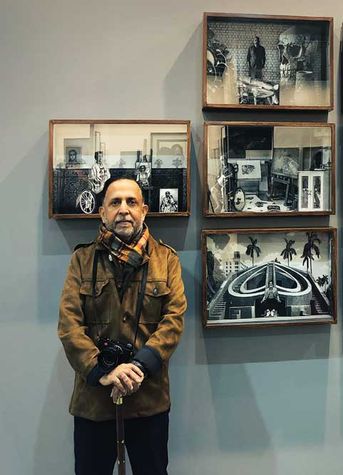 Rohit Chawla with his collection The Artist, Unboxed at the India Art Fair