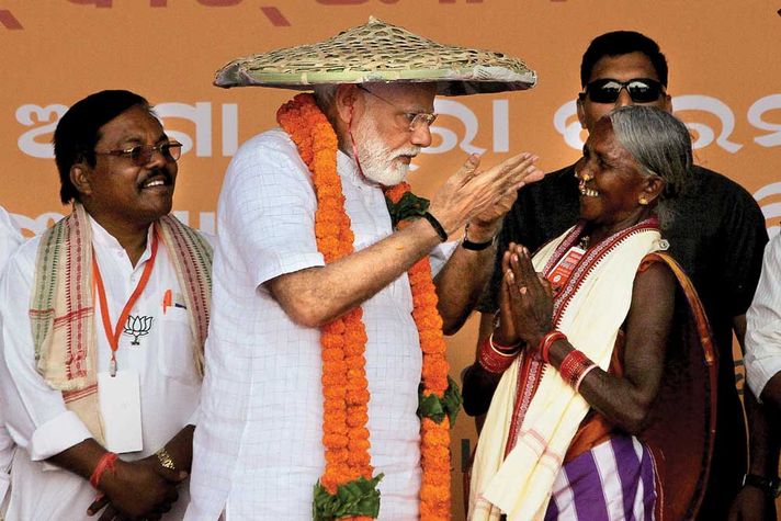 Narendra Modi at an election rally in Jeypore