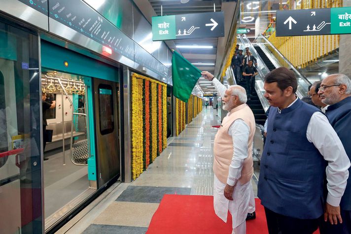 Prime Minister Narendra Modi inaugurates Line 3 of Mumbai Metro