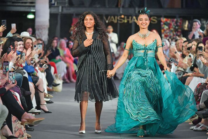 Vaishali Shadangule with Radhika Apte, Paris Fashion Week, 2024