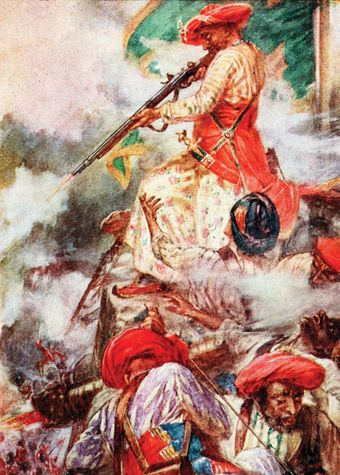 Portrait of Tipu Sultan at the siege of Srirangapatna, circa 1800