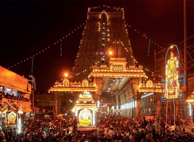 The Karthigai Deepam festival in Tiruvannamalai, Tamil Nadu