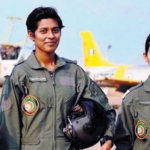 (L-R) Trainee pilots Mohana, Bhawana and Avani