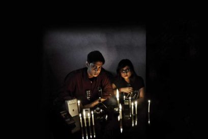 Avijit Sarkar and Amrita Chatterjee, founders of the Indian Specter Paranormal Society, prepare for a ghost hunt in Kolkata (Photo: Ronny Sen)