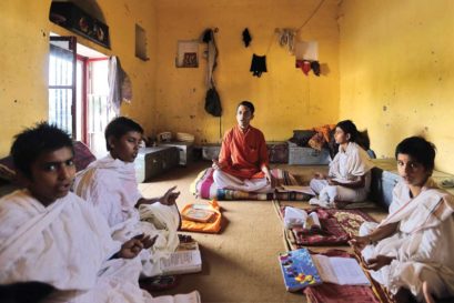 A Sanskrit class at a gurukul in Varanasi