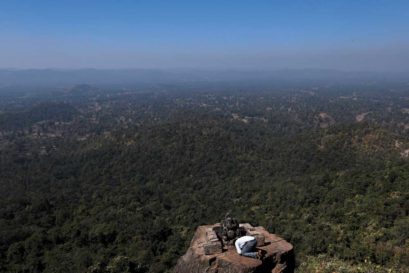 The newly restored Ganesha idol, Dholkal Hill, Chhattisgarh