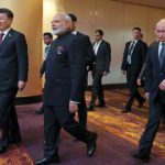 Xi Jinping and Narendra Modi at the G20 Leaders’ Summit in Hamburg on July 7