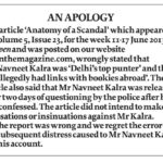 Anatomy of a Scandal: An Apology