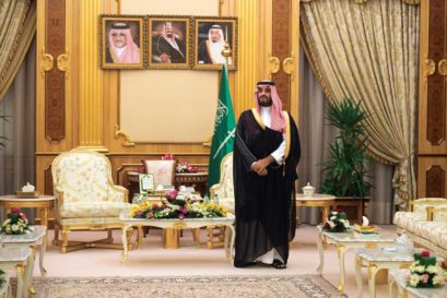 Muhammad bin Salman at the royal palace in Riyadh