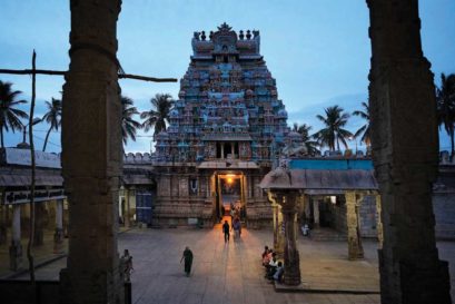 The Srirangam temple in Tiruchirapalli, Tamil Nadu