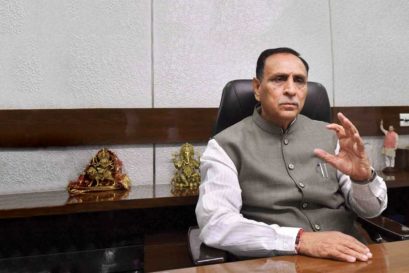 Vijay Rupani at his office in Gandhinagar, November 2017