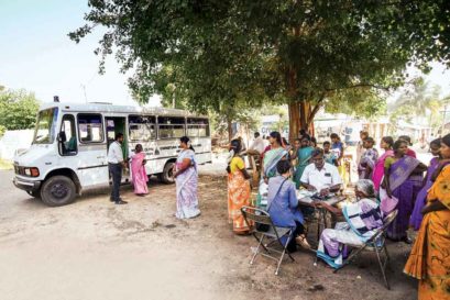 CMC’s mobile clinic van in Nanjukondapuram village