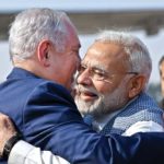 Narendra Modi greets Binyamin Netanyahu at New Delhi airport