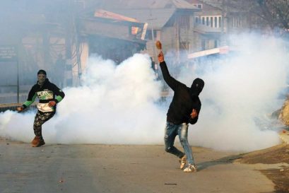 Protests in Srinagar over the killing of civilians by the Army, January 2018