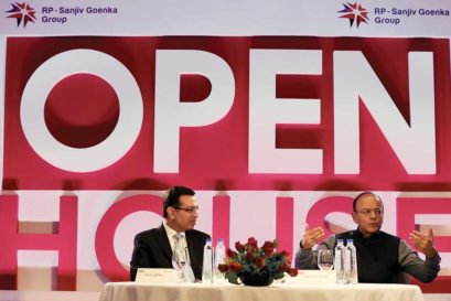 RP-Sanjiv Goenka Group Chairman Sanjiv Goenka and Union Finance Minister Arun Jaitley