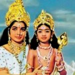 Sridevi, aged 4, as Lord Murugan in Thunaivan