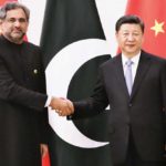 Chinese President Xi Jinping and Pakistan Prime Minister Shahid Khaqan Abbasi in Boao, China, on April 10