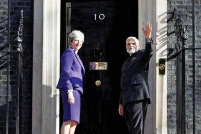 Modi with Theresa May at 10 Downing Street