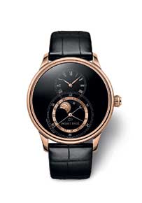 JAQUET DROZ: GRANDE SECONDE MOON BLACK ENAMEL