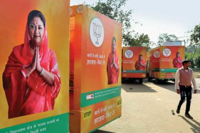 BJP campaign vans in Jaipur