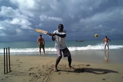 Cricket stretches from beaches to the streets of St Lucia